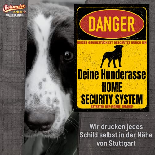 Riesenschnauzer Schnauzer Schild Danger Security System Türschild Hundeschild Warnschild Hund Sicherheitsschild Hund Privatgrundstück Hundewarnung Warnung vor dem Hund