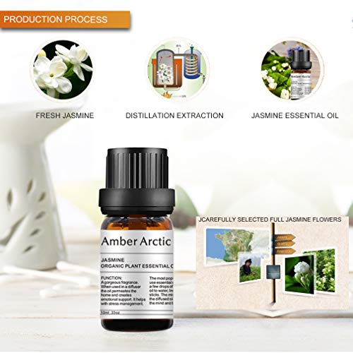 Jasmine Essential Oil - 100% Pure Aromatherapy Jasmine Oils For Diffuser, Massage, Skin Care, Perfume (10Ml) #TOP2