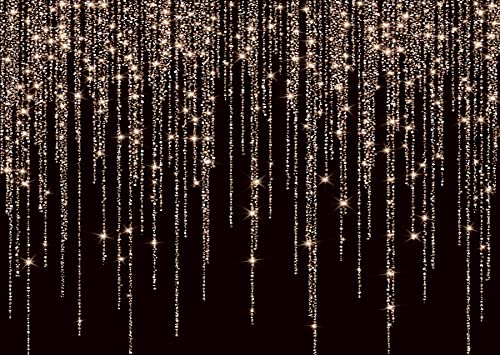 Fondo fotográfico 8x6ft Negro y Dorado para Año Nuevo miniatura 1