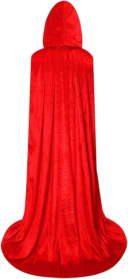 LHJ Unisex Full Length Hooded Robe Cloak Long Velvet Cape Cosplay Costume - Image 3