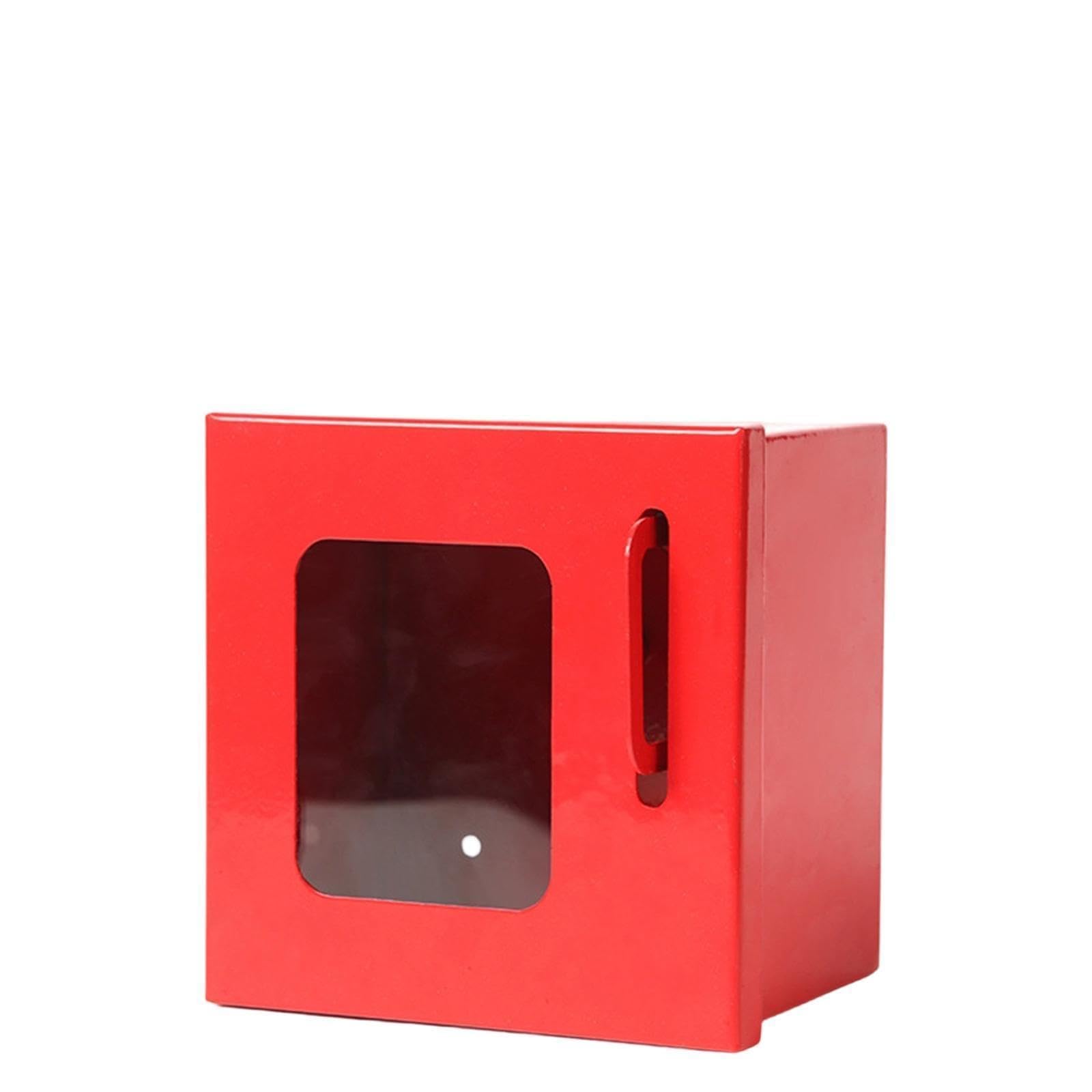 Caja de Bloqueo Duradera Caja Portátil para Candados Colectivas Montaje en Pared con Cierre Seguro Y Panel Visible Adecuada para Indus, Rojo