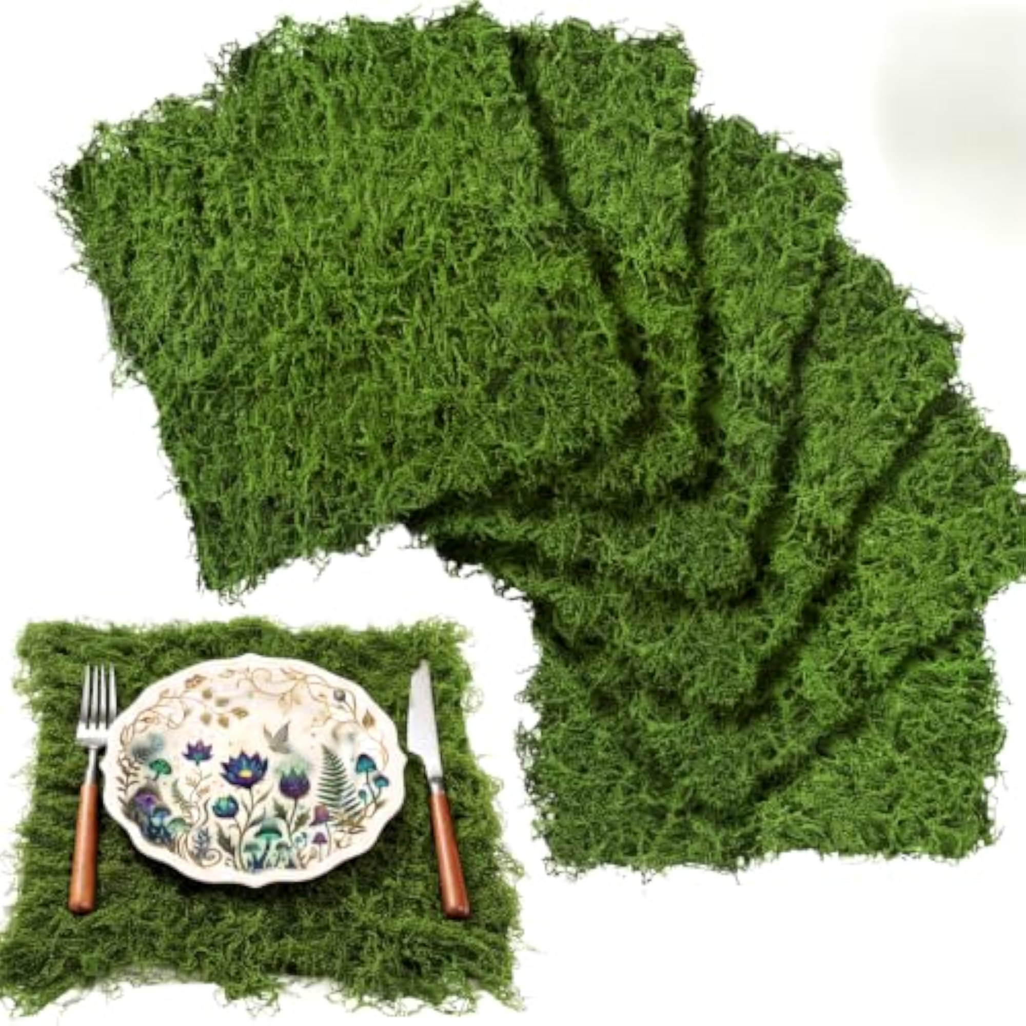 6 Pcs Artificial Moss Mat Roll for Party Decoration
