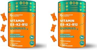 Carbamide Forte Vitamin D3 with Vitamin K2 MK7 & Vitamin B12 Gummies for Men, Women & Kids | Mango Flavoured - 60 Gummies Price In India