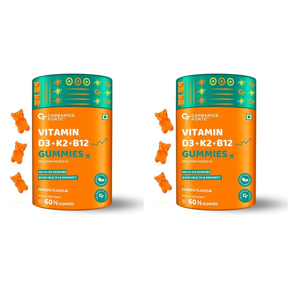 Carbamide Forte Vitamin D3 with Vitamin K2 MK7 & Vitamin B12 Gummies for Men, Women & Kids | Mango Flavoured - 60 Gummies... - Review, Price and Buying Guide