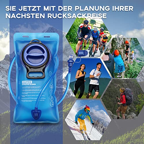 BBAIYULE Hydration Backpack Bladder 2 L, Running Bicycle MTB Hiking Small Men Women (Black (Upgrade the Blue Bladder)), 44cmx23cm - Image 7