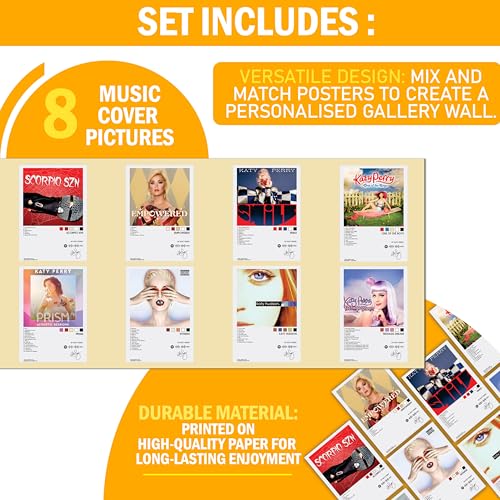 Image of Wonder Hub Wall Posters 8x12 inch (A4 Size) Included Self Adhesive on Back Wall Decor Posters Wall Art For Bedroom, Living room, Office, Dining Room (Katy)