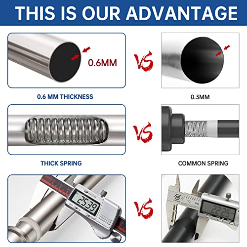 Image of BRIOFOX Industrial Shower Curtain Rod - Spring Tension Shower Rod 43-72 Inch Tension Curtain Rod for Window or Bathroom, Satin Nickel
