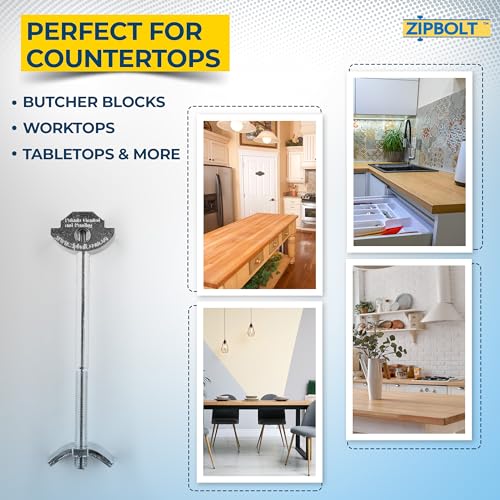 Image of Zipbolt Joint Connector for Countertops and Butcher Blocks, 5 Pack, 10.600 | Countertop miter and straight seam drawbolt connector, T30 Torx bit included, Single-handed tightening, Furniture assembly