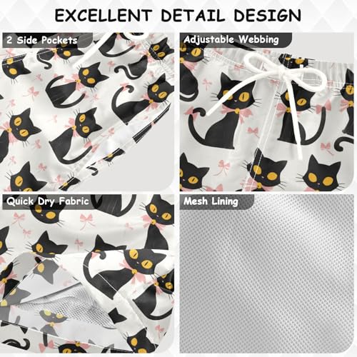 Boys Swim Trunks with Pockets and Quick Dry Fabric,Bow Cat Kids Swimwear Boy Swimsuit 2T2