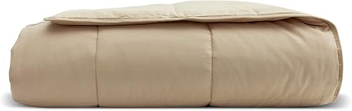 SMARTSILK Lujoso edredón, 100% algodón puro exterior y relleno de seda 100% pura, certificado para asma y alergias, tamaño doble, color gris pardo