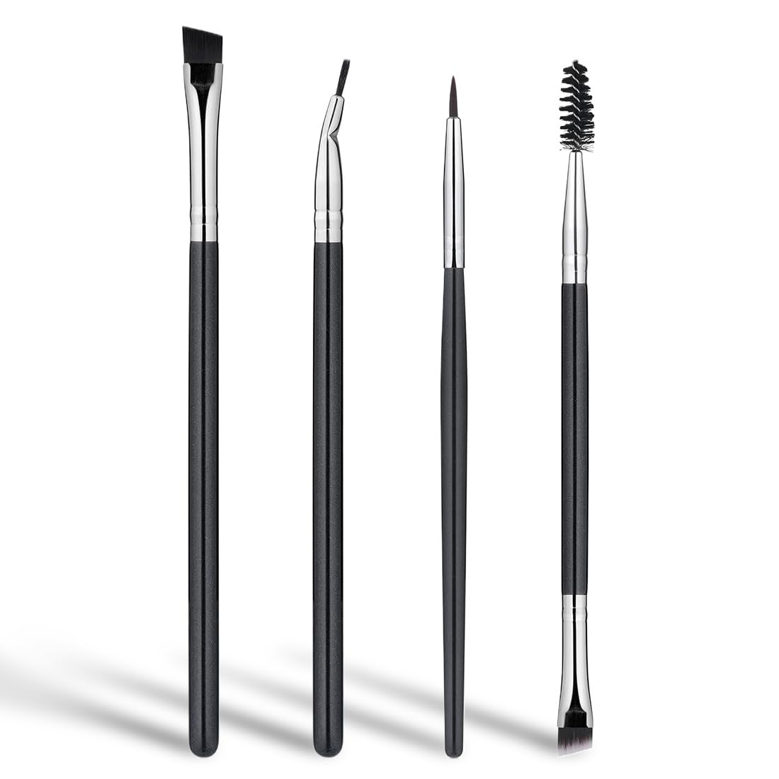 Set de 4 pinceles angulares para ojos y cejas de precisión ultra fina, herramientas de maquillaje para delinear,sombrear los ojos con facilidad