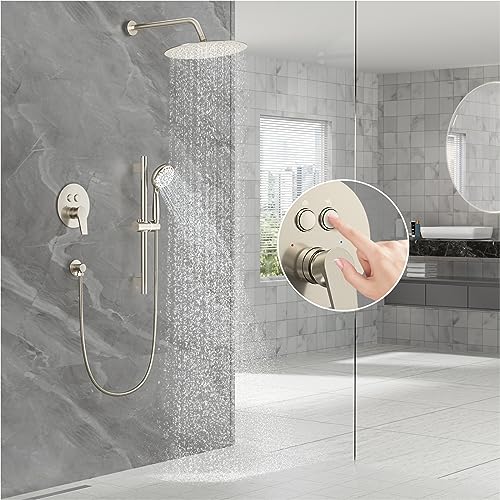 image for SR SUN RISE Shower System: 10 Inch Rainfall Shower Head with Handheld 