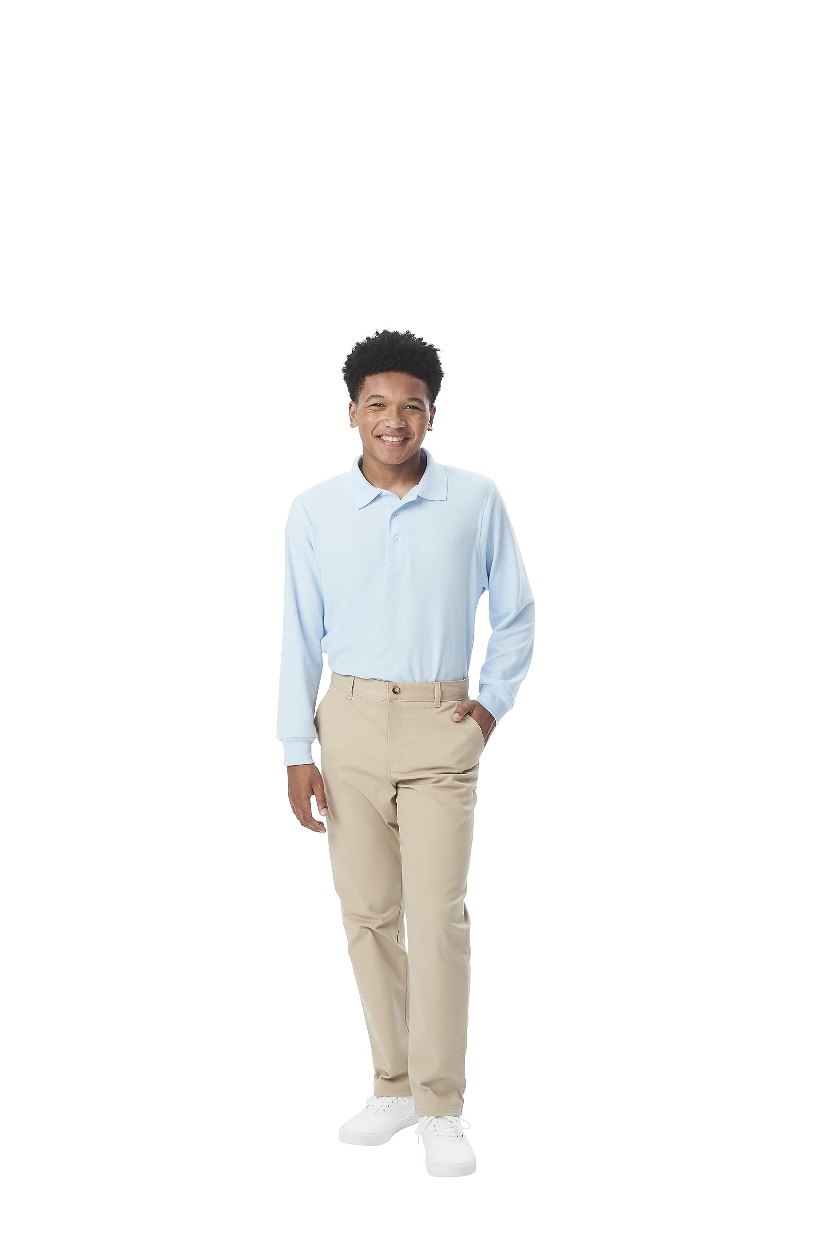 French Toast Pantalones chinos de sarga elásticos de ajuste recto para hombre