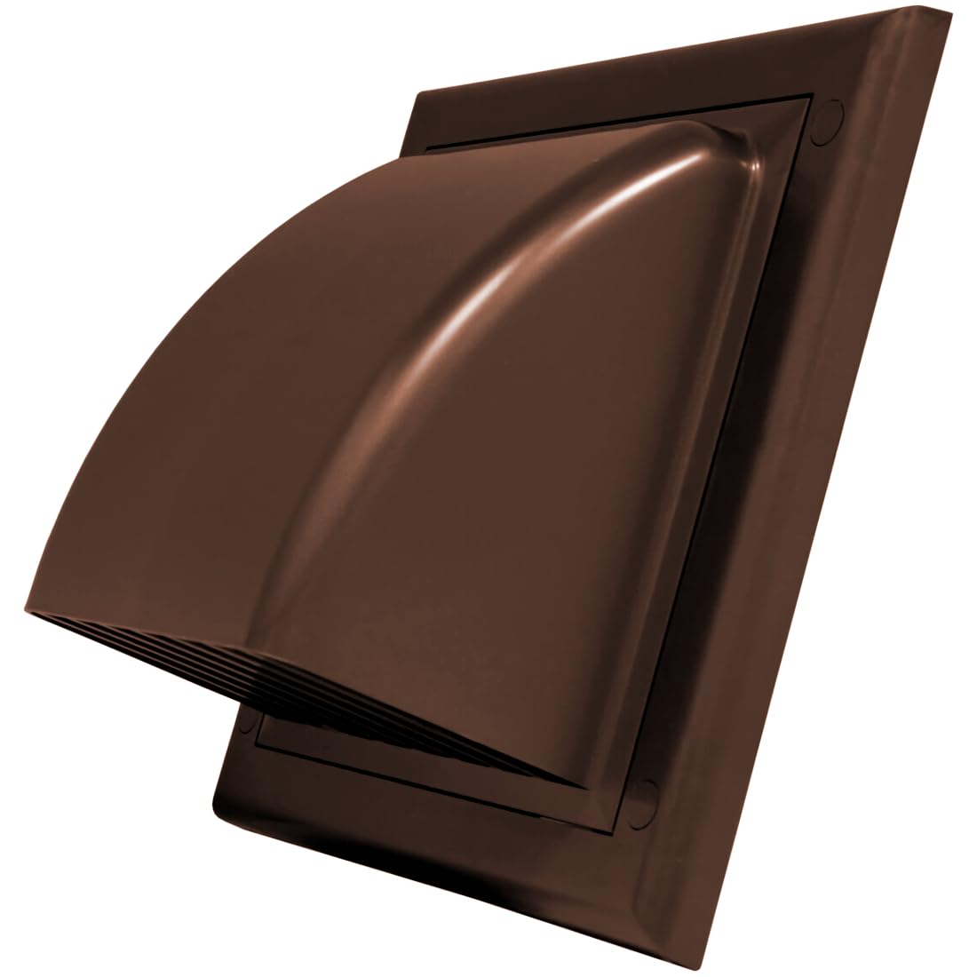 Soladirect Brown Gravity Flap For Ø 100 Mm / 4" Round Wall Outlet - Ventilation Duct Cover With Non-Return Shutters And Rear Spigot - Cowled Ducting Air Vent Grille