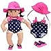 Sophia's Polka Dot Bathing Suit Set for 15'' Dolls, Navy/Pink