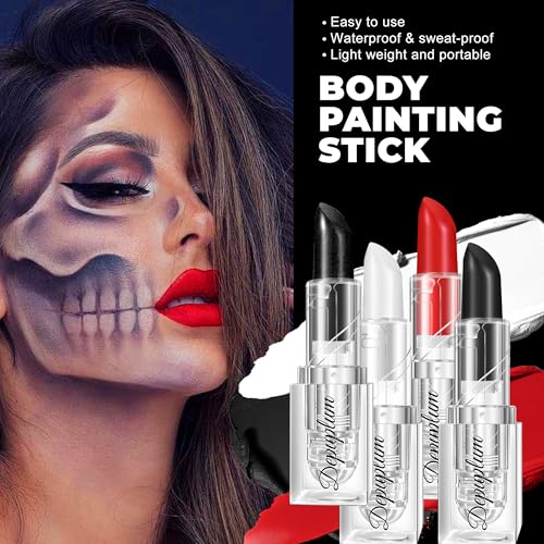 Image of Depuplum Gold Lipstick Shimmer Halloween Body Painting for Women