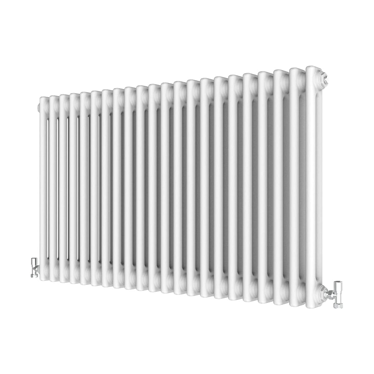 Radbliss Horizontal Traditional 2 Column Radiator 600x1010mm White Cast Iron Style Design RAD Central Heating