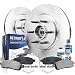 Detroit Axle - Pair (2) Front Disc Brake Kit Rotors w/Ceramic Pads w/Hardware & Brake Kit Cleaner & Fluid for 2004 2005 2006 2007 2008 Ford F-150 2WD 6 Lug - [06-08 Lincoln Mark LT]