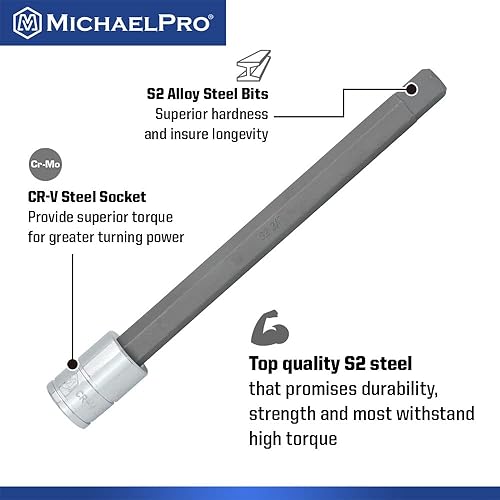Miniatura 5 de MichaelPro MP012020 - Juego de llaves hexagonales de 18 piezas de 38 pulgadas, SAE y métricas (18 pulgadas - 38 pulgadas, 0.118-0.394 in), 6