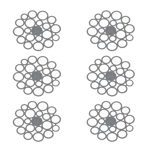 YBM HOME Silicone Trivet Mat Sets for Table and Countertop, Trivet Dish Holder and Hot Pot Holder Perfect for Holding Hot Dishes, Hot Pots and Pans, Gray, 1207-1