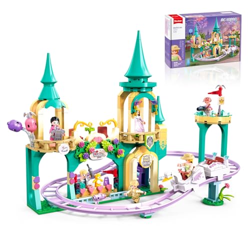 Sluban Amusement Park Roller Coaster Castle Building Set, STEM Educational Toy Building Blocks Set Gift for Boys & Girls Ages 6-10