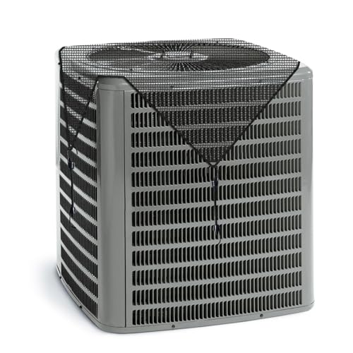 COARBOR 32"x32" Outdoor AC Unit Cover Mesh Outside Air Conditioner Compressor Condenser Defender Cover Dog Playpen Cover with 4 Bungee Cords