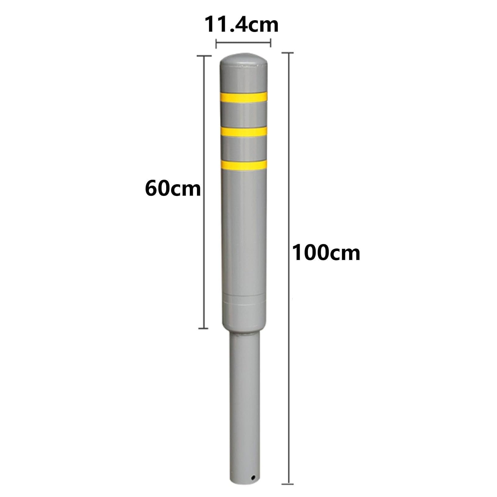 Poste de seguridad de acero con tira reflectante, pila de aislamiento de tuberías fácil de instalar para estacionamientos e intersecciones de carreteras, paquete de 2