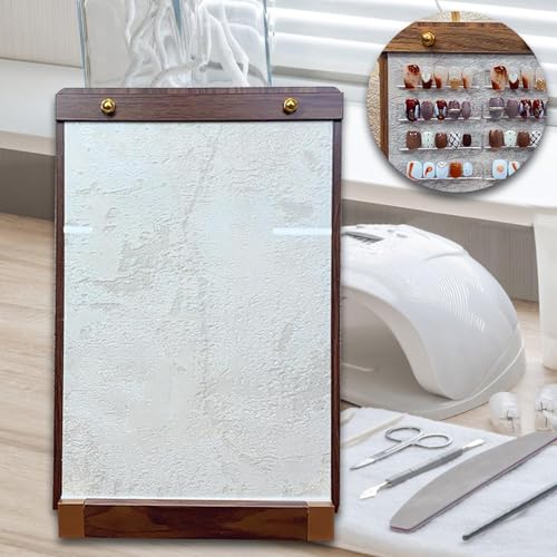 Support en bois pour manucure maison et présentation de faux ongles blanc L