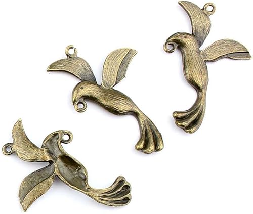 Joyería Fabricación Hallazgos Antiguos Charms de Bronce FL2919 Colibrí Artesanía Lotes Suministros de Reparación