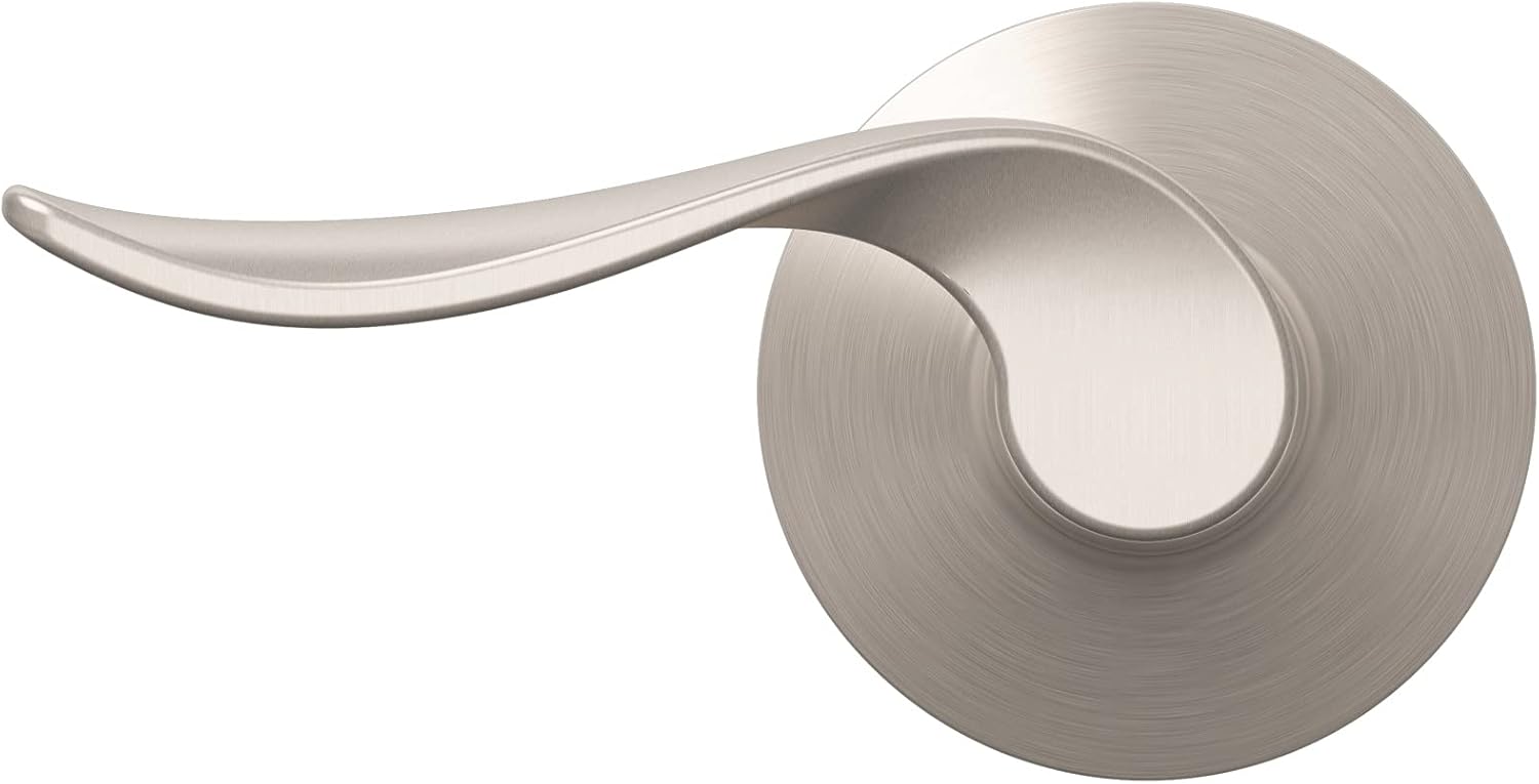 Schlage F10 SAC 619 Sacramento Door Lever, Hall & Closet Passage Lock, Satin Nickel
