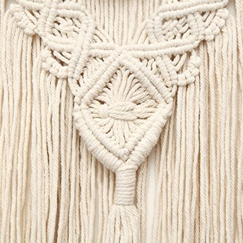 Macrame Wall Decor Boho Wall Art Decor, Large Macrame Wall Hanging,Woven Macrame Tapestry Art Decorations For Bedroom, Living Room,Chic Woven Decoration For Bedroom Living Room Apartment Dorm Gallery Perfect Handmade Gift Ideas, 43"X32"(Wood Bead) #TOP6