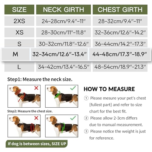 HEELE Hundegeschirr Einstellbare Anti Zug Geschirr Reflektierend Atmungsaktiv Geschirr Hunde Leichtes Brustgeschirr Kleine Hunde für Gehen Laufen Training, Reflektierend, Armee Grün, M
