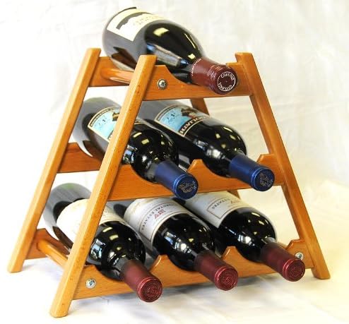 sfDisplay.com,LLC. Wine Rack Wood -6 Bottles Hardwood Stand