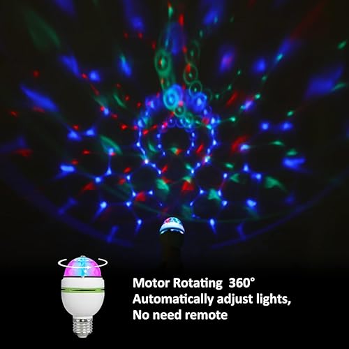 Miniatura 4 de vivian E27 3W luz giratoria de la etapa DJ discoteca cristal LED bola lámpara estroboscópica bombilla multi cambiante color LED luz