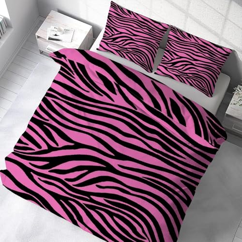 Housse de couette 200x200 léopard avec 2 taies d'oreiller en microfibre douce
