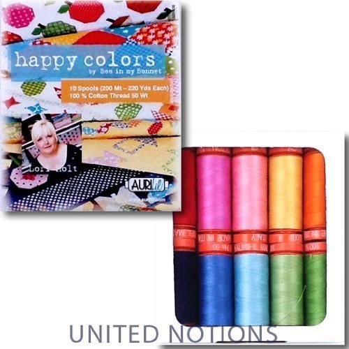 Aurifil Thread Set HAPPY COLORS By Lori Holt 50wt
