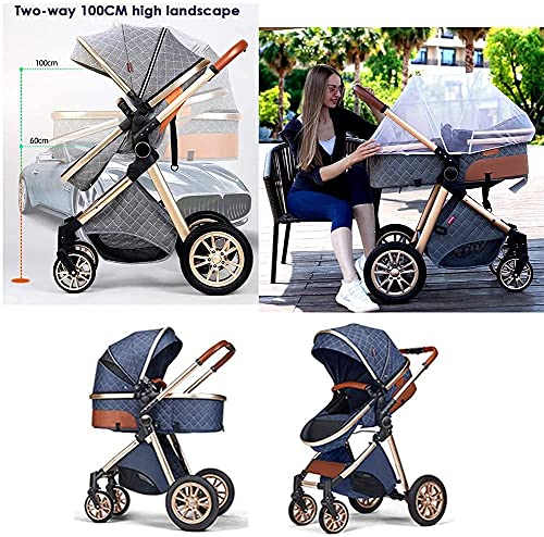 3 in 1 reissysteem babywagen draagbare kinderwagen 3 in 1 kinderwagen met schokbestendige kinderwagen koelkussen… - Afbeelding 6