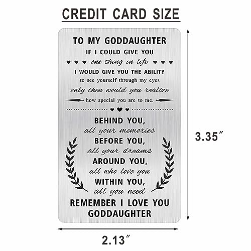 Alotozo Goddaughter Christmas Wallet Card - To My Goddaughter Gifts - God Daughter Cards from Godparents2