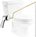 Hibbent Universal Metal Side Mount Toilet Handle Replacement Kit, Brass Toilet Flush Tank Lever with Stainless Steel Flapper Chains for Most Toilets, Chrome Finish