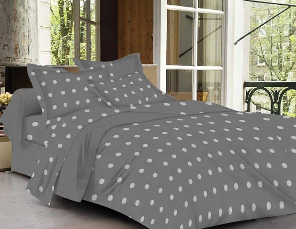Trance Home Linen Zippered 100% Cotton 300 TC Printed Blanket Cover/Duvet Cover/Quilt Cover | Comforter Cover/Razai Cover | Queen Size with 2 Pillow Cover (90 x 102 Inch | Grey White Circles) (B01MEC6NOQ) Amazon Price History, Amazon Price Tracker