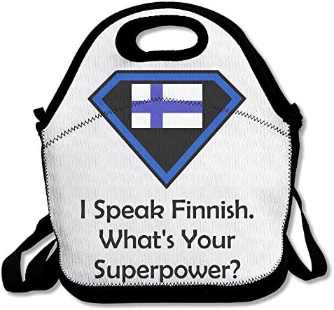 Black Language Finnish Unisex Lunch Bags For Woman Man Kid