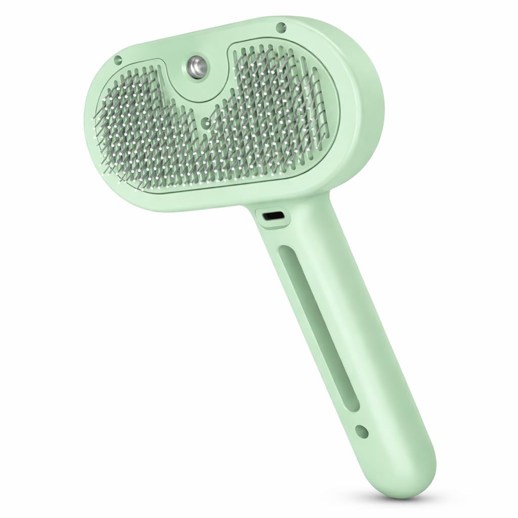 Cepillo Vaporizador para Gatos, Cepillo Eléctrico Recargable USB con Spray, Quita Pelo y Masajeador para Mascotas, Peine Removedor de Pelo Suelto