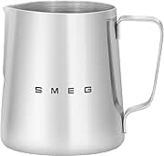 Smeg CMMJ01 Stainless Steel Milk Frothing Carafe – 15oz (450 ml) Barista-Style Pitcher, Precision Spout for Latte Art, Compatible with SMEG Espresso Machine Series