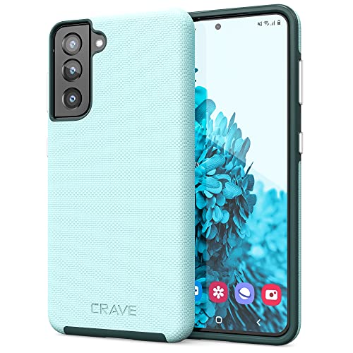 Crave for Galaxy S21 Case, Shockproof Protection Dual Layer Case for Samsung Galaxy S21, S21 5G (6.2 inch) - Aqua