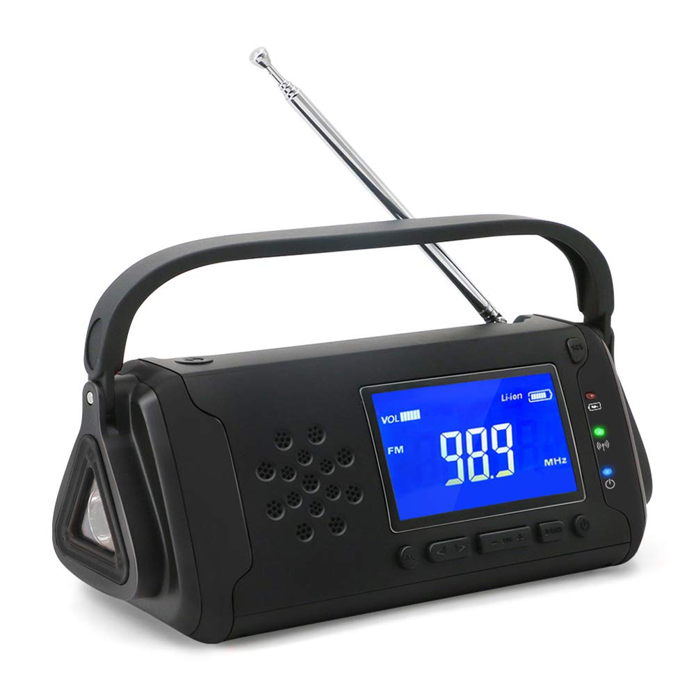 Radio manivelle portable avec batterie 4000mAh et alarme SOS