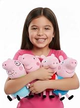 Pampam Toys Peppa Pig Decorative Plush Family, Pink and Red, Super Soft, Kids Room Decor