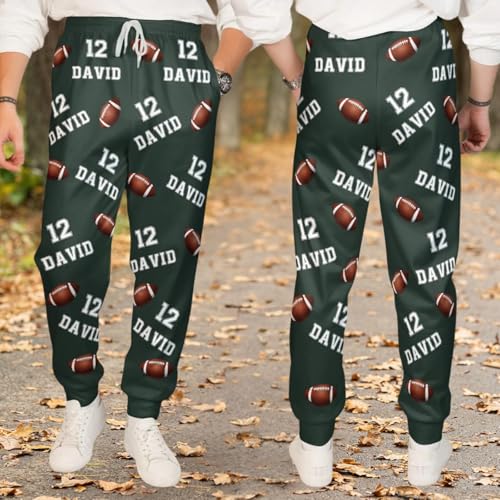 American Football Personalized Sweatpants - Custom Name & Number Football Joggers - Personalized Football Apparel for Men & Women - Football-Themed Sweatpants Gift for Sports Fans & Players(03)3