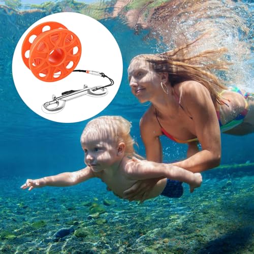 Carrete de buceo de plástico accesorio con mosquetón para inmersiones 5
