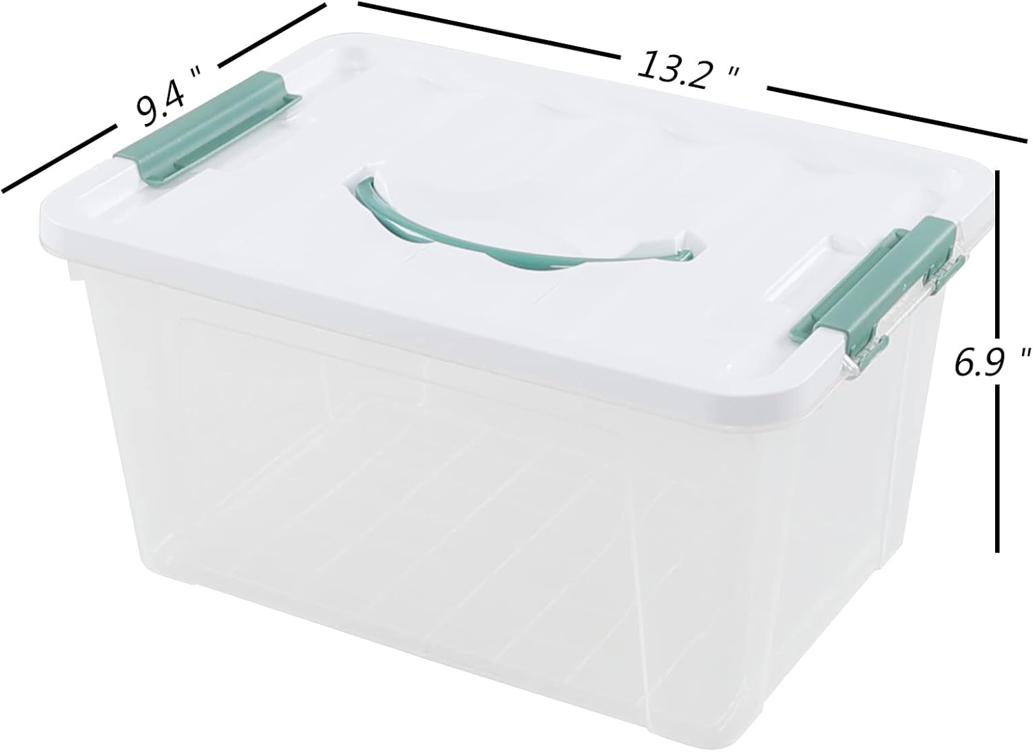 14 Quart Clear Latching Box with Lid & handle, Plastic Storage Tote Set of 6