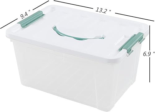 Miniatura 4 de Caja transparente de 14 cuartos de galón con tapa y asa, bolsa de almacenamiento de plástico juego de 6